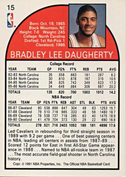 1991 Hoops 100 Superstars #15 Brad Daugherty Back
