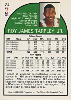 1991 Hoops 100 Superstars #24 Roy Tarpley Back