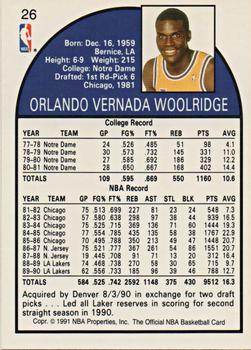1991 Hoops 100 Superstars #26 Orlando Woolridge Back