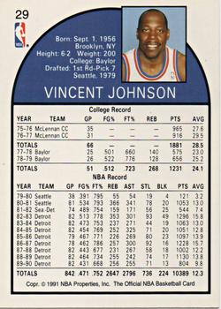 1991 Hoops 100 Superstars #29 Vinnie Johnson Back