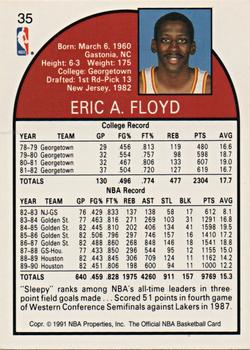 1991 Hoops 100 Superstars #35 Eric Floyd Back