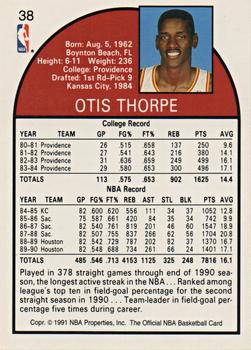 1991 Hoops 100 Superstars #38 Otis Thorpe Back