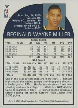 1991 Hoops 100 Superstars #39 Reggie Miller Back