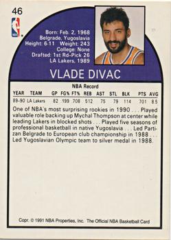 1991 Hoops 100 Superstars #46 Vlade Divac Back