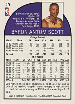1991 Hoops 100 Superstars #49 Byron Scott Back