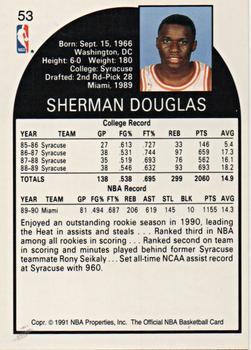 1991 Hoops 100 Superstars #53 Sherman Douglas Back