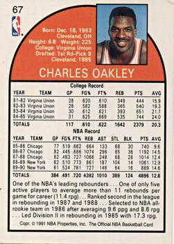 1991 Hoops 100 Superstars #67 Charles Oakley Back