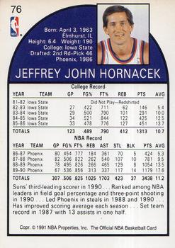 1991 Hoops 100 Superstars #76 Jeff Hornacek Back