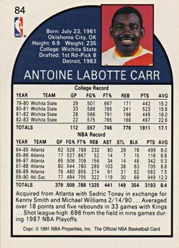 1991 Hoops 100 Superstars #84 Antoine Carr Back