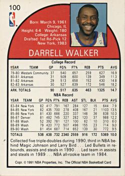 1991 Hoops 100 Superstars #100 Darrell Walker Back