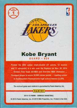 2014-15 Donruss - Game Threads #1 Kobe Bryant Back