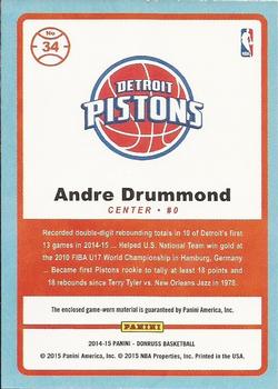 2014-15 Donruss - Game Threads #34 Andre Drummond Back