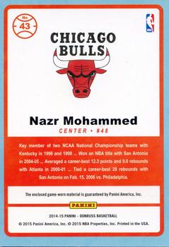 2014-15 Donruss - Game Threads #43 Nazr Mohammed Back