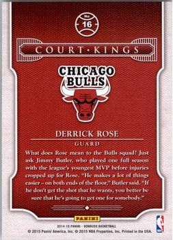 2014-15 Donruss - Court Kings #16 Derrick Rose Back