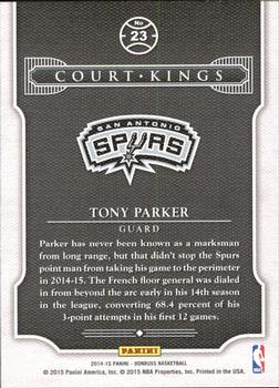2014-15 Donruss - Court Kings #23 Tony Parker Back