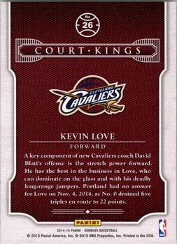 2014-15 Donruss - Court Kings #26 Kevin Love Back