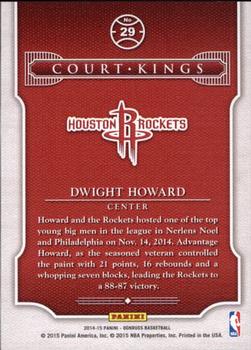 2014-15 Donruss - Court Kings #29 Dwight Howard Back
