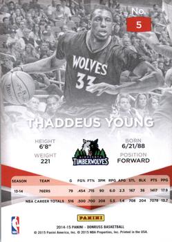 2014-15 Donruss - Elite #5 Thaddeus Young Back