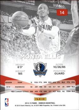 2014-15 Donruss - Elite #14 Monta Ellis Back