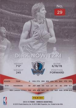 2014-15 Donruss - Elite #29 Dirk Nowitzki Back