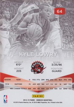 2014-15 Donruss - Elite #64 Kyle Lowry Back