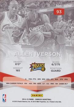 2014-15 Donruss - Elite #93 Allen Iverson Back