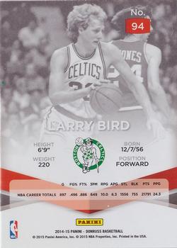 2014-15 Donruss - Elite #94 Larry Bird Back