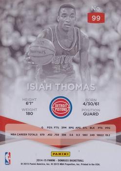 2014-15 Donruss - Elite #99 Isiah Thomas Back