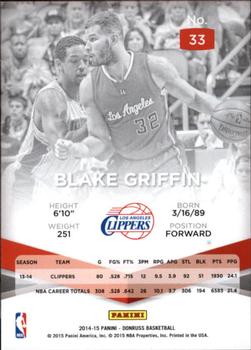2014-15 Donruss - Elite #33 Blake Griffin Back