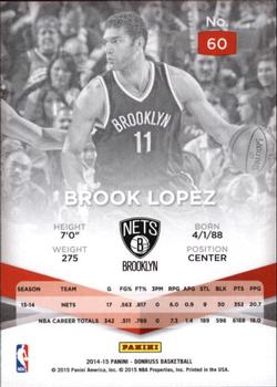2014-15 Donruss - Elite #60 Brook Lopez Back