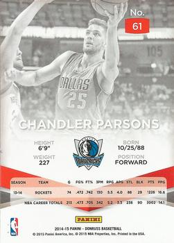 2014-15 Donruss - Elite #61 Chandler Parsons Back