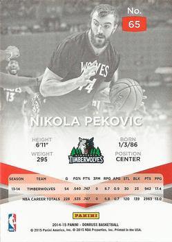 2014-15 Donruss - Elite #65 Nikola Pekovic Back