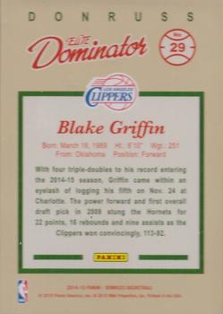 2014-15 Donruss - Elite Dominators #29 Blake Griffin Back