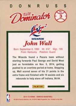 2014-15 Donruss - Elite Dominators #3 John Wall Back