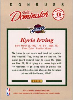 2014-15 Donruss - Elite Dominators #18 Kyrie Irving Back