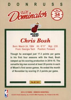 2014-15 Donruss - Elite Dominators #34 Chris Bosh Back