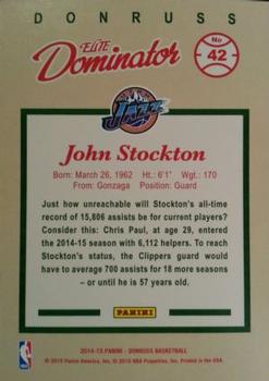 2014-15 Donruss - Elite Dominators #42 John Stockton Back