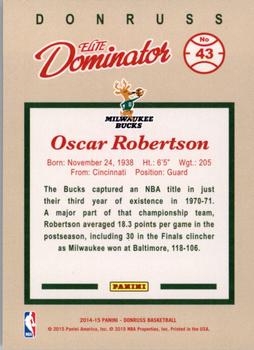 2014-15 Donruss - Elite Dominators #43 Oscar Robertson Back