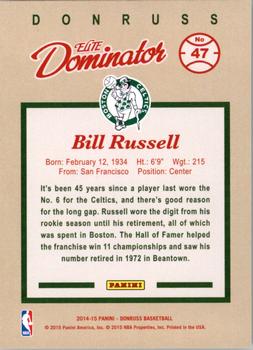 2014-15 Donruss - Elite Dominators #47 Bill Russell Back