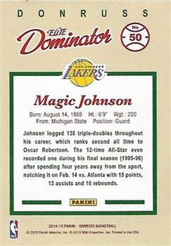 2014-15 Donruss - Elite Dominators #50 Magic Johnson Back