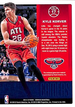 2014-15 Donruss - Gamers Jerseys #17 Kyle Korver Back