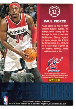 2014-15 Donruss - Gamers Jerseys #31 Paul Pierce Back