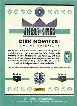 2014-15 Donruss - Jersey Kings #6 Dirk Nowitzki Back