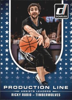 2014-15 Donruss - Production Line Assists #5 Ricky Rubio Front
