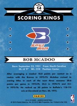 2014-15 Donruss - Scoring Kings #14 Bob McAdoo Back