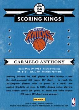 2014-15 Donruss - Scoring Kings #24 Carmelo Anthony Back