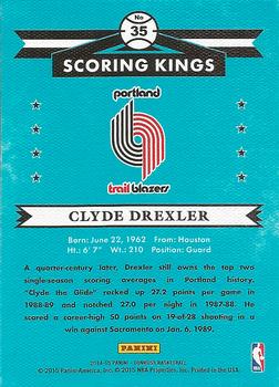 2014-15 Donruss - Scoring Kings #35 Clyde Drexler Back