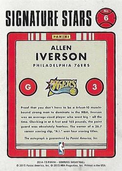 2014-15 Donruss - Signature Stars #6 Allen Iverson Back