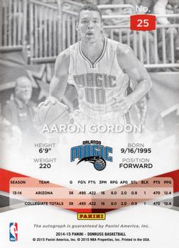 2014-15 Donruss - Elite Status Signatures #25 Aaron Gordon Back