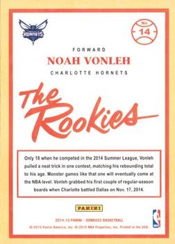2014-15 Donruss - The Rookies #14 Noah Vonleh Back
